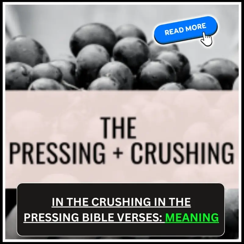 In the Crushing in the Pressing Bible Verses
