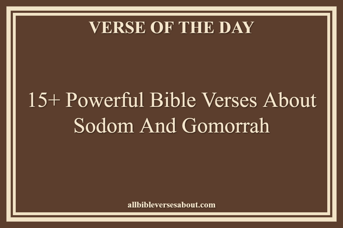 Bible Verses About Sodom And Gomorrah