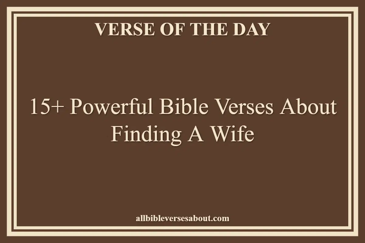 15+ Powerful Bible Verses About Finding A Wife